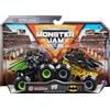 Monster Jam, Ufficiale Bakugan Dragonoid Vs. Batman pressofuso Monster Trucks, scala 1:64, giocattoli per bambini dai 3 anni in su