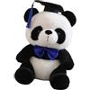Generico Laurea dell'orso panda, peluche laurea dell'orso panda - Vestire un animale di da laurea con panda da 10 pollici - Morbidi giocattoli di peluche con cappello nero per le celebrazioni dall'asilo al col