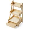 Odoria 1/12 Miniatura Scaffale per Piante Accessori Casa delle Bambole, Colore del Legno