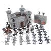 Hperu 104 pz/set Soldatini Cavalieri Medievali Esercito Uomini Action Figures, Antichi Soldati Giocattoli con Unico Modello di Castello Fai da Te per Feste di Compleanno per Ragazzi, Esercito Uomini Acti