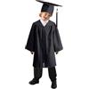 Generic Abito da Laureato Set, 2025 Toga Laurea per Bambini Asilo Costumi Laurea e Tocco Cappello Costume da Laureato per Bambini Studenti Elementare Medi Linea Costume Travestimento (A0a1-Nero, 8-9 Anni)