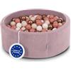 KiddyMoon Piscina 90X30cm/300 Palline In Schiuma Rotonda Morbida Per Bambini