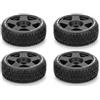 SustVita Cerchi di Ruote in plastica per Ruote RC da 1/8 GT con Pneumatici in Gomma Forti 4 Pezzi (Nero)