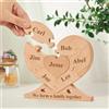 XEL Puzzle Personalizzato in Legno A Forma di Cuore,Puzzle di Legno Personalizzato 1-8 Nome,Natale,Compleanno,Festa della Mamma,Festa del papà,Famiglia Regalo,Decorazione da Scrivania