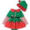 Nlaayong Bambina Costume da Elfo, Costume da elfo natalizio per bambino, Baby Pagliaccetto Neonato, Bambino xmas fancy dress up party outfit set body gonna, Christmas Costume per Bambino Femmina