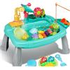 Xoeryoy Tavola della Acqua per i Bambini 1 Set Tavolo sensoriale circolato Impermeabile Elettrico con Ruota idromatica di Fiori Rimovibile per Bambini graziosi per Il Gioco di Pesca Finta Gioco