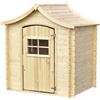 TIMBELA Casetta legno per bambini - Casetta giocattolo per bambini - L112xL146xA152cm/ 1,1m2 - Casetta da gioco da esterno - Casetta da giardino Timbela M550-1