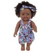 URFEDA Reborn Bambola africana nera con capelli 30,5 cm Bambola africana per bambini in silicone realistico morbido bambola neonato ragazza pelle nera bambola bambino giocattolo