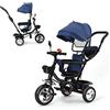 SHISHI Triciclo Bambini Evolutivo 3 in 1, Triciclo Evolutivo con Pedali Rimovibili per Bambini 1-7 Anni, Triciclo a Spinta con Sedile Reversibile, Cappottina Parasole e Maniglione Regolabile (Blu)