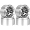KEEDA 4 ruote in metallo da 1,9 Beadlock - 10 mm per asse SCX10 TRX4 TRX6 D90 VS4-10 Redcat Gen 8 1/10 RC Crawler Auto (grigio)