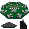 HOMASIS Tappetino da Poker Pieghevole, Tavolo da Poker Portatile con Borsa da Trasporto e Portabicchieri, Tappeto da gioco Antiscivolo con Superficie Liscia per Casinò, 120cm, Verde