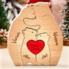 VEELU Puzzle Personalizzato con Famiglia di Orsi in Legno con 2-7 Nomi, Idee Regalo Festa Della Mamma e Papà, Personalizzata Regalo per La Famiglia, Decorativo per la Casa Regali per Compleanno
