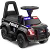 COSTWAY Auto Elettrica per Bambini, Auto della Polizia Giocattolo con Clacson Luce di Avvertimento e Suono della Sirena, Velocità 3 km/h, per Bambini 18-60 Mesi (Nero)