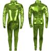 Generisch Costume di Halloween per bambini, costume da cosplay metallizzato, tuta lucida, unisex, a maniche lunghe, per carnevale