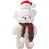 Generico Animale di 'orso di Natale, peluche 'orso di Natale - Decorazioni per la sciarpa ' di peluche dei cartoni animati | Decorazioni per la casa Toppers per torta da 6,3 pollici di ripieni per f