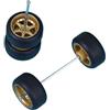 AFCAHEH Ruote 1:64 for Hotw-Heels con Pneumatici in Gomma, Modello di Auto, Parti modificate, Veicolo da Corsa, 4 Colori(Gold)