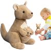 Generico Cangoo imbottito, giocattolo di canguro abbracciabile | 9 pollici animali con bambini in sacca morbida e coccolosa per i bambini che è morbido e confortevole. Presenta anche un design elastico che gar