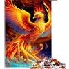 BUBELS Puzzle per adulti 1000 pezzi Puzzle in legno di fenice fiamma per adulti e bambini dai 12 anni in su, 19,7 x 29,5 pollici