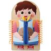 Xweptuy Impara a vestire tavole, pratica educativa per allacciare scarpe per bambini Impara ad abbottonare, fibbie, cerniere, bottoni a pressione, giocattoli Montessori multistrato per bambini in età pr