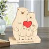 MHJUFGD Segno Personalizzato Della Famiglia Di Orsi In Legno Personalizzato 2-10 Nomi Orsetto Puzzle Di Famiglia In Legno Regali Per Mamma Papà Coppia Festa Della Mamma Festa Del Papà Natale (stile 3)