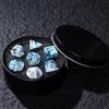 YlobdolY Set di dadi DND con scatola, set di 7 dadi poliedrici in marmo per Dungeon and Dragons D&D RPG giochi di ruolo D20 D12 D10 D% D8 D6 D4 verde acqua bianco