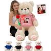 MeterBear Orsacchiotto Gigante Personalizzato 60 cm A 100 cm Con Testo E Foto, Big Teddy Bear Personalizzabile Come Grande Orsacchiotto Regalo Per San Valentino Natale Compleanno