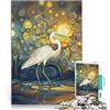 LGNBTGM Giochi di relax Bellissimo airone arte Klimt Puzzle da 2000 pezzi per adulti 70x100cm Decorazioni e regali unici per la casa per età 14+