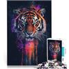 AITEXI Puzzle da 1000 pezzi per adulti Schizzi di vernice di tigre Giochi educativi Decorazione della casa Migliorare l'amore tra le coppie 52x38cm