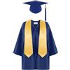 Generico Set Toga E Tocco Per Bambini Vestito, Toga Accademica Per Bambini Diploma Include Celibe Toga Da Laureato Scialle Nappe Cappello 4Pc, Da Per 2-12 Anni (Blu navy, 6-7 anni)