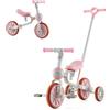 SOARS 4 in 1 Triciclo Evolutivo per Bambini, Bicicletta Bambini con Manico a Spinta Regolabile in 4 Posizioni, Sellino in 2 Posizioni, Pedali Rimovibili, per Bambini e Bambine da 1 Anno + (Rosa)