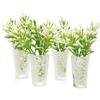 Odoria 1/12 Miniatura Piante in Vaso 4 Pezzi Accessori Casa Bambole, Bianco