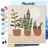 Figured'Art Mini Dipingere con i Numeri 20x20cm con Telaio - Paint by Numbers Succulente, Passatempo per Adulti, Kit Completo, Hobby Creativi - Quadri fai da te Tela Già Incorniciata