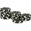 Pokeo 25 Fiches Poker Dice Nere - Rotolo ABS 11,5g Senza Valore, Ricarica Poker Chips per Texas Hold'em Blackjack Set da Poker Gettoni Casinò