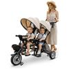 QPLAY Triciclo Evolutivo Bambino per Due | Triciclo per Gemelli o Fratelli | 10 Mesi a 36 Mesi
