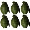 Toyland kt Confezione da 6 Army Kids Toy Verde Granate a Mano - con Luce Lampeggiante e Suono - Role Play