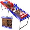 Beer Pong Set da Tavolo Ufficiale con Luce LED | Light | 1 Tavolo + 120 Coppe (60 Blu & 60 Rosso) + 6 Palle | Kit Completo | Gioco da Bere | OriginalCup®