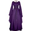 Generico Costumi Donna Halloween Abito Gotico Lungo, Vestiti Donna Travestimenti Per Carnevale Feste Costumi Dark Elegante Abito Per Cocktail Monopezzo Stile Vintage Rinascimentale