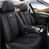 DINGQINGYUN Auto Set Coprisedili Per Volkswagen Amarok 2010-2026, Impermeabile Coprisedili Universale, Set Coprisedile Anteriori E Posteriori Pelle Set Coprisedili Protezioni(B(Black))