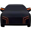 generico Copriauto Compatibile con BMW 4 Series Gran Coupe G26 2021-2026,Telo copriauto da esterno, personalizzabile impermeabile e antipolvere con cerniera (Black Orange)