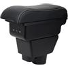 YJYWZH Ergonomico Bracciolo per Opel Corsa F 2020-2026 con USB e USB-C | 2 Porte USB e 1 USB-C, Doppio vano portaoggetti, Bracciolo ergonomico scorrevole, Pelle PU, Base specifica per veicolo