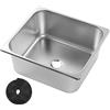 Bediffer Lavello per Lavabo a Mano, Lavello per Lavabo Rettangolare in Acciaio Inox 304 per Camper e Roulotte con Porta di Scarico da 40 Mm, Lavello da Incasso per Postazione di Lavoro L330 W300 H150mm