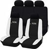 Rebeca Shop Coprisedili auto universali Made in Italy - Racing - schienali posteriori con 2 zip - airbag compatibili in vari colori (Nero/Bianco)