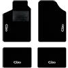QUEMAR Tappetini Auto per Renault Clio II, Bordo Nero, 4 Ricami | 1998-2005 / Kit Tappeti Moquette e Gomma su Misura / Set 2 Anteriori + 2 Posteriori / Ricami e Colori Personalizzati