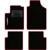 QUEMAR Tappetini Auto compatibili con 595 ABTH e 500 ABTH dal 2007/ Kit Tappeti Moquette e Gomma su Misura/Set 2 Anter.+ 2 Poster./Ricami e Colori Personalizzati (1 Ricamo, Bordo Rosso)