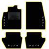 QUEMAR Tappetini Auto per Ford Puma dal 2019, Bordo Giallo, 4 Ricami | anche Hybrid / Kit Tappeti Moquette e Gomma su Misura / Set 2 Anteriori + 2 Posteriori / Ricami e Colori Personalizzati