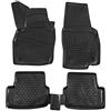 J&J AUTOMOTIVE Tappetini Auto in Gomma su Misura per Volkswagen Polo/Ibiza/Arona Dal 2017, Set da 4 Pezzi, 3D - con Bordo Alto, Antiscivolo, Inodore, Colore Nero, TPE