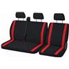 Susy Shop Coprisedili Universali Per Furgoni e Camion 3 Posti, Vari Colori, Anteriore 2+1 Compatibile Con Bracciolo (Nero - Rosso)