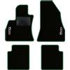 QUEMAR Tappetini Auto per 500L 2012-2022, Bordo Verde, 2 Ricami | Kit Tappeti Moquette e Gomma su Misura / Set 2 Anteriori + 2 Posteriori / Ricami e Colori Personalizzati / Antiscivolo