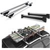 Au Co Barre portatutto in alluminio + Portasci scorrevole 6 paia di sci o 4 snowboard per JEEP RENEGADE dal 2014 in poi con railing aperti