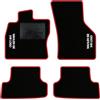 QUEMAR Tappetini Auto per Audi A3 8V e Hybrid, Bordo Rosso, 2 Ricami | 2012-2019 / Kit Tappeti Moquette e Gomma su Misura / Set 2 Anteriori + 2 Posteriori / Ricami e Colori Personalizzati